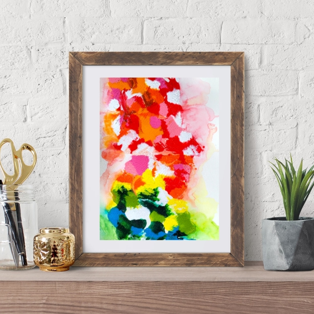 Original Abstract Acrylic Painting on Fine Art Paper, 11x14